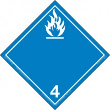 Hazard Class 4 - Water Reactive Placard
