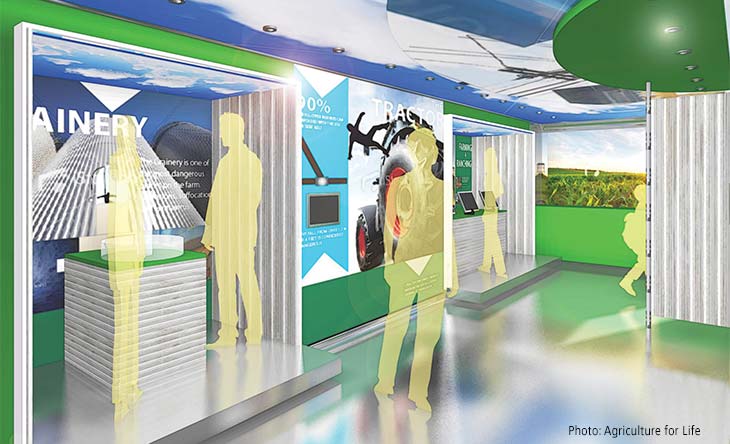 An artist’s rendering of the interior of the mobile safety unit.