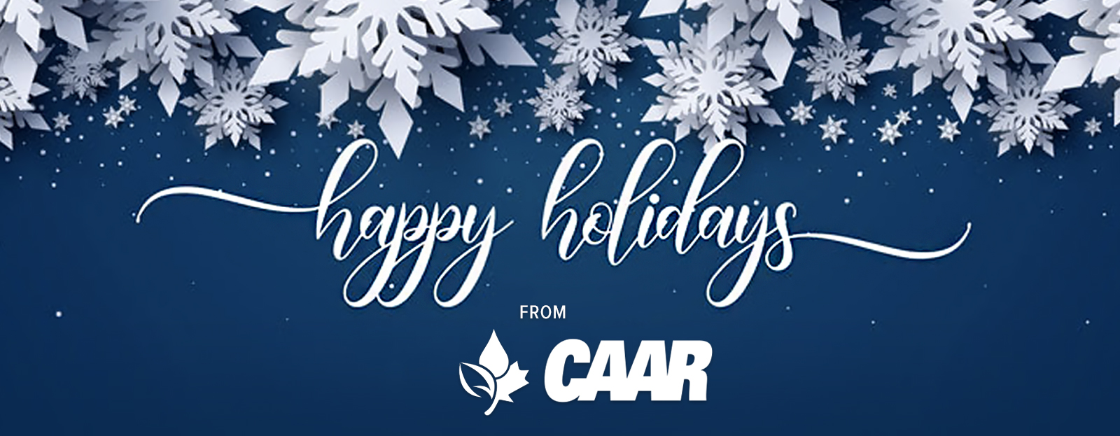 Banner for Happy Holidays from CAAR 
