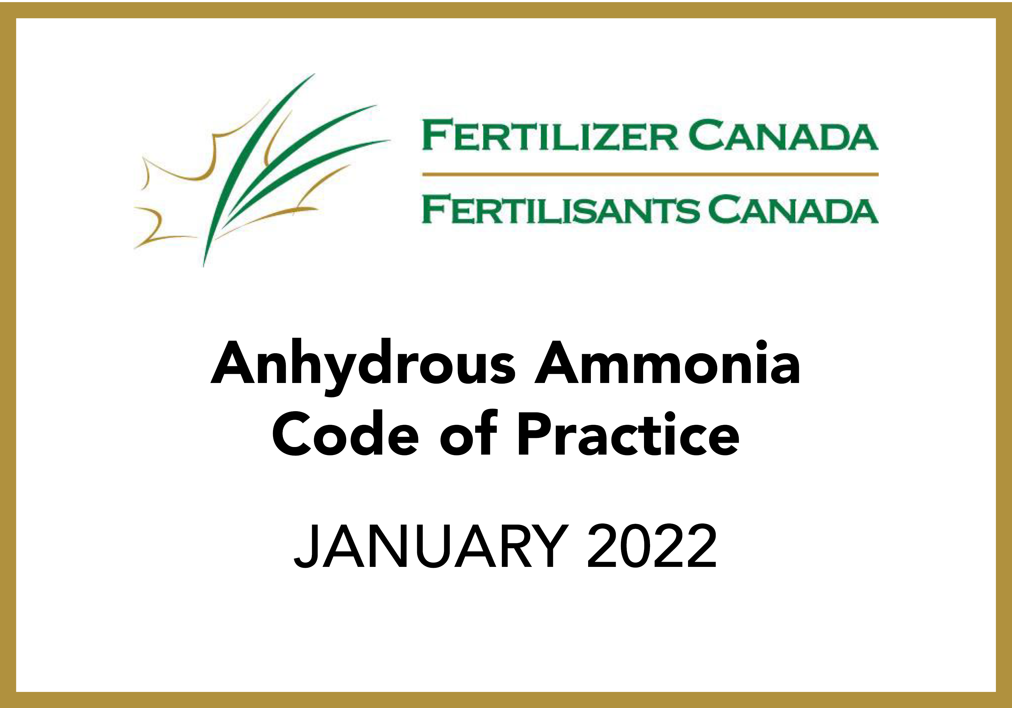 Thumnail for January 2022 Anhydrous Ammonia Code of Practice 