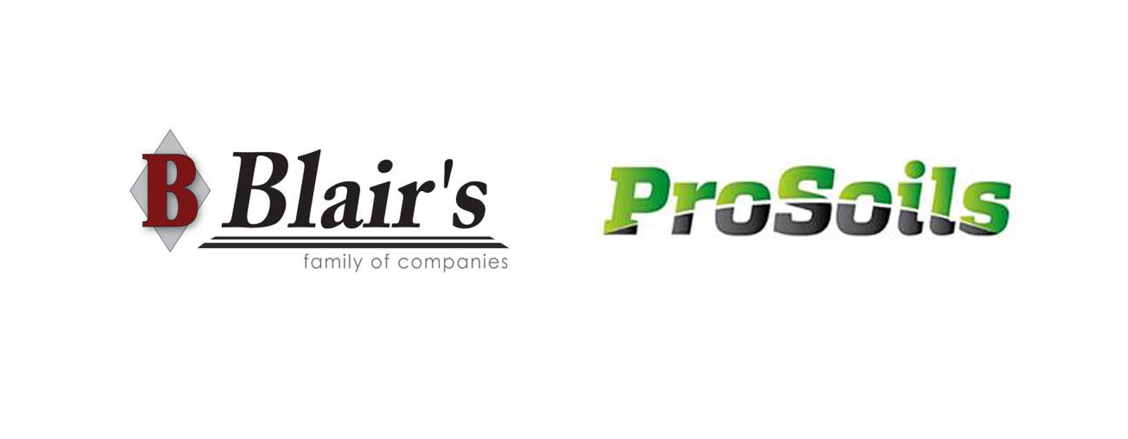 Banner for Blair's Family of Companies logo and ProSoils logo