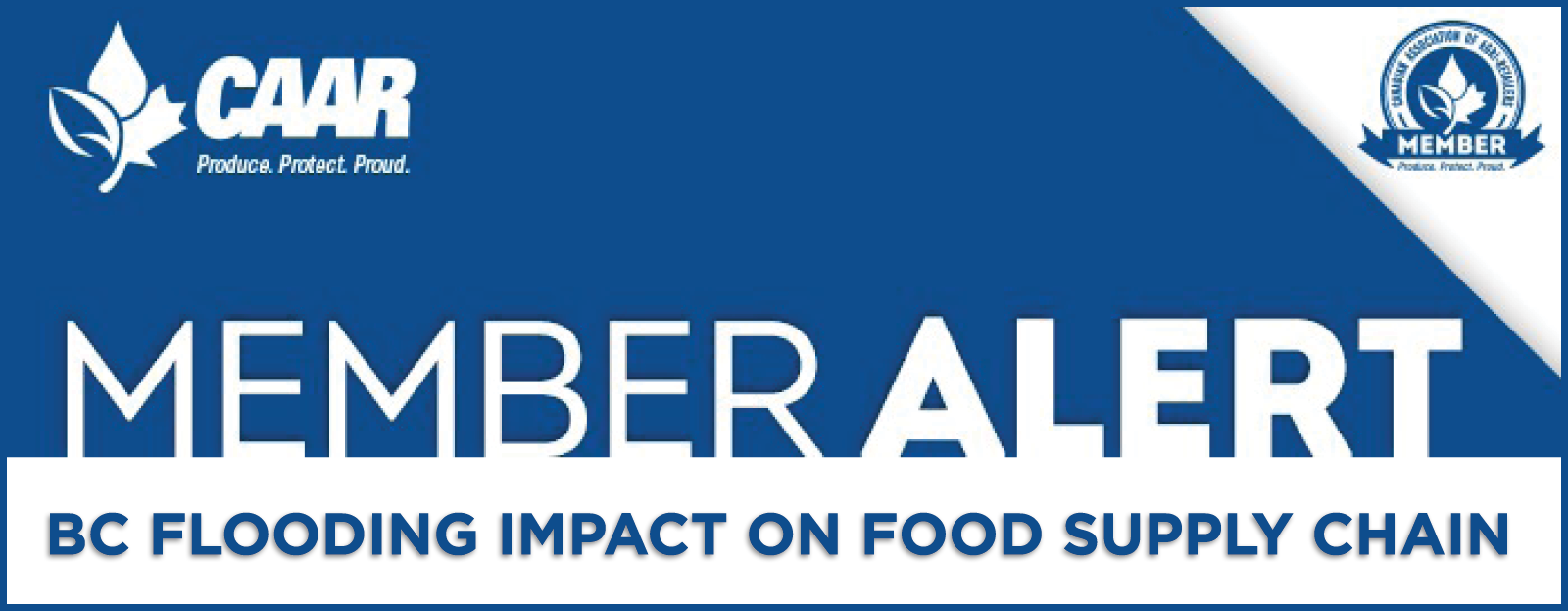 Banner forCAAR sharing AAFC Updates on BC Flooding