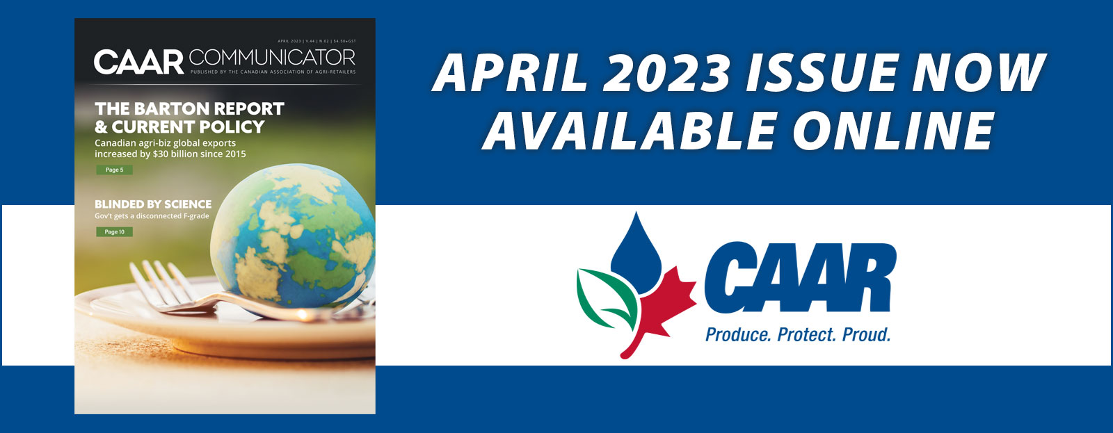 Banner for April 2023 Issue of CAAR Communicator Now Available Online