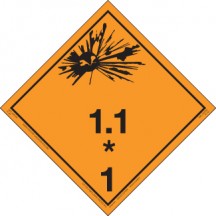 Hazard Class 1 - Explosive Placard