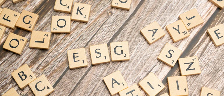 ESG in scrabble letters