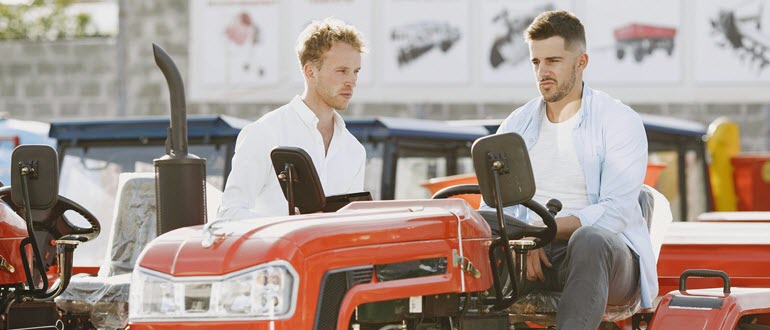 Two men and a tractor